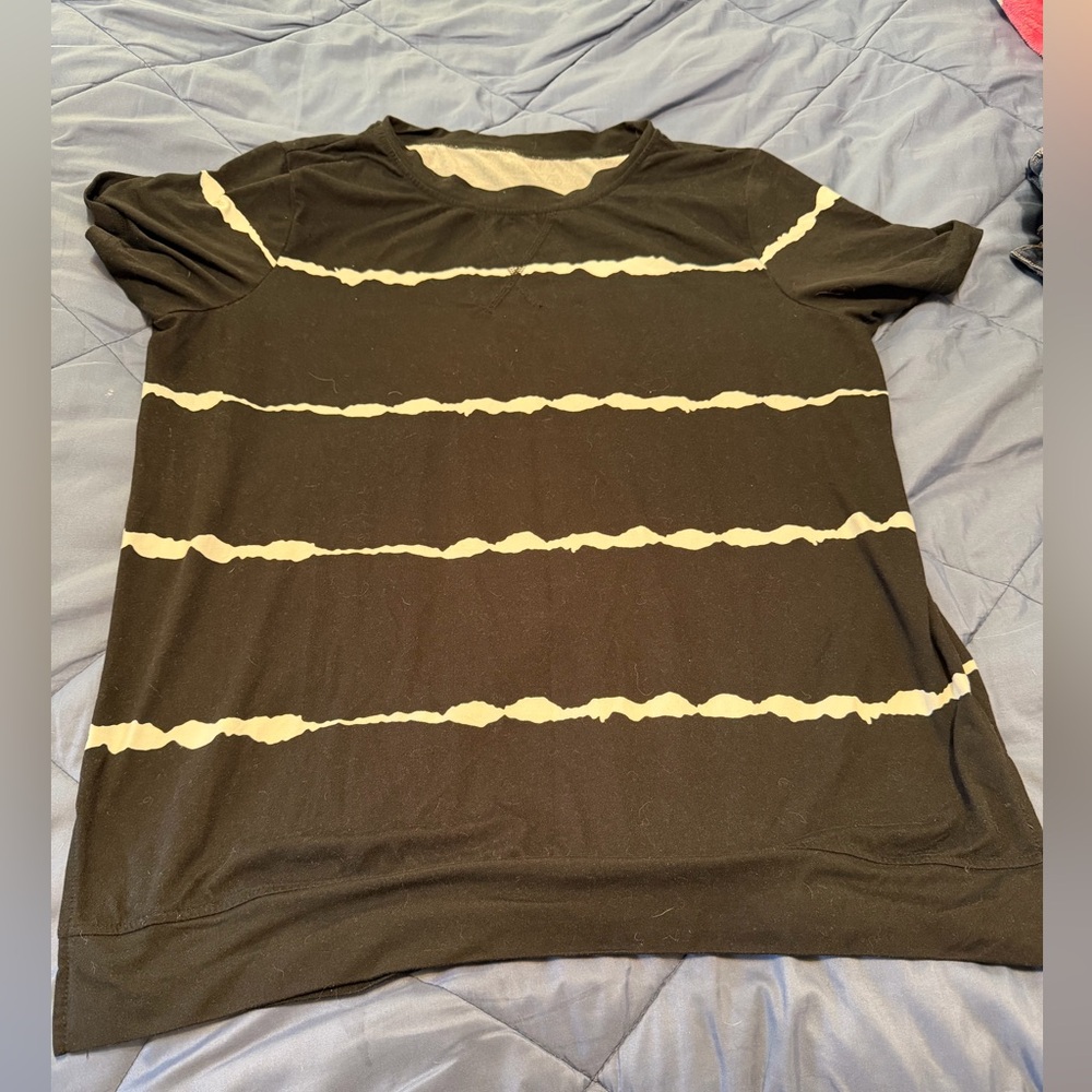 Black and Cream Striped woman’s Tee